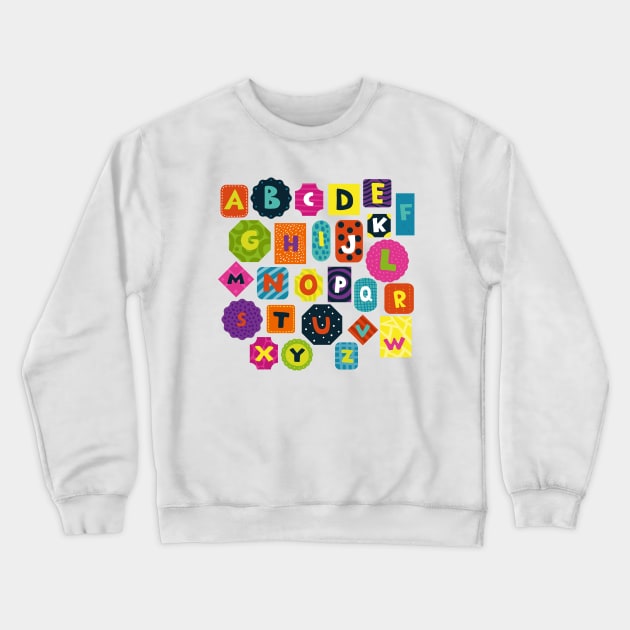 Alphabet For Kids Crewneck Sweatshirt by Mako Design 